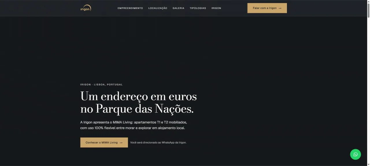 Site do MIMA Living Irigon