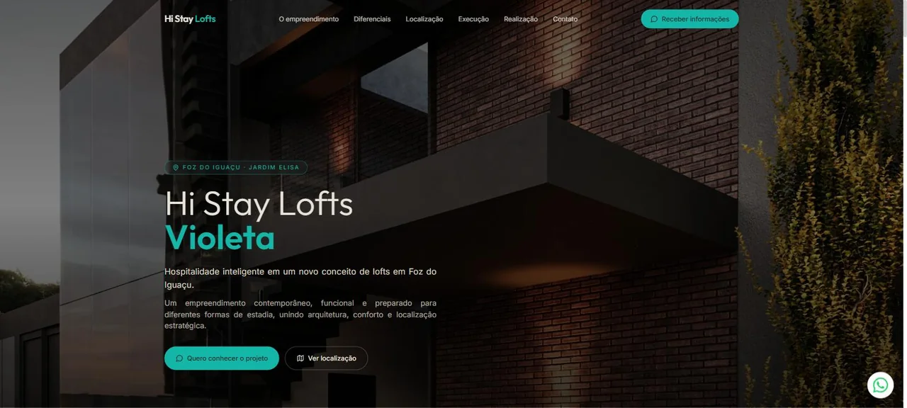 Site do Hi Stay Lofts Violeta